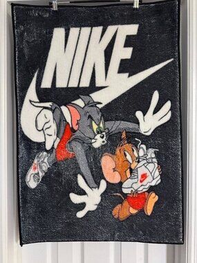 Tom & Jerry Nike Sneaker Streetwear Accent Rug 22x32 Black  Description